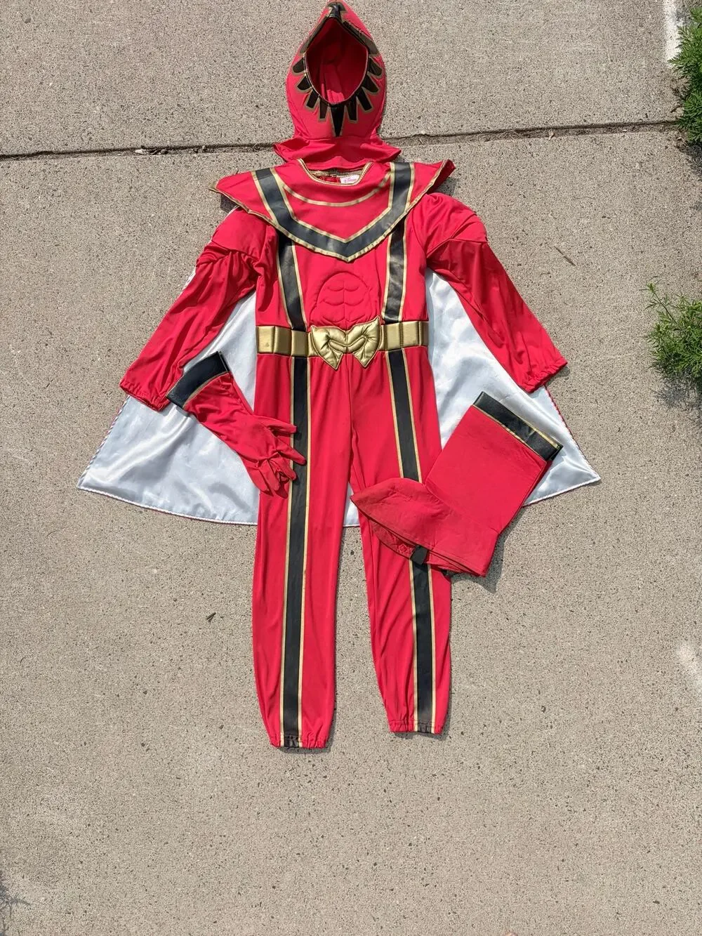 Disney Red Power Ranger Costume Youth Medium Halloween Cosplay Dress Up